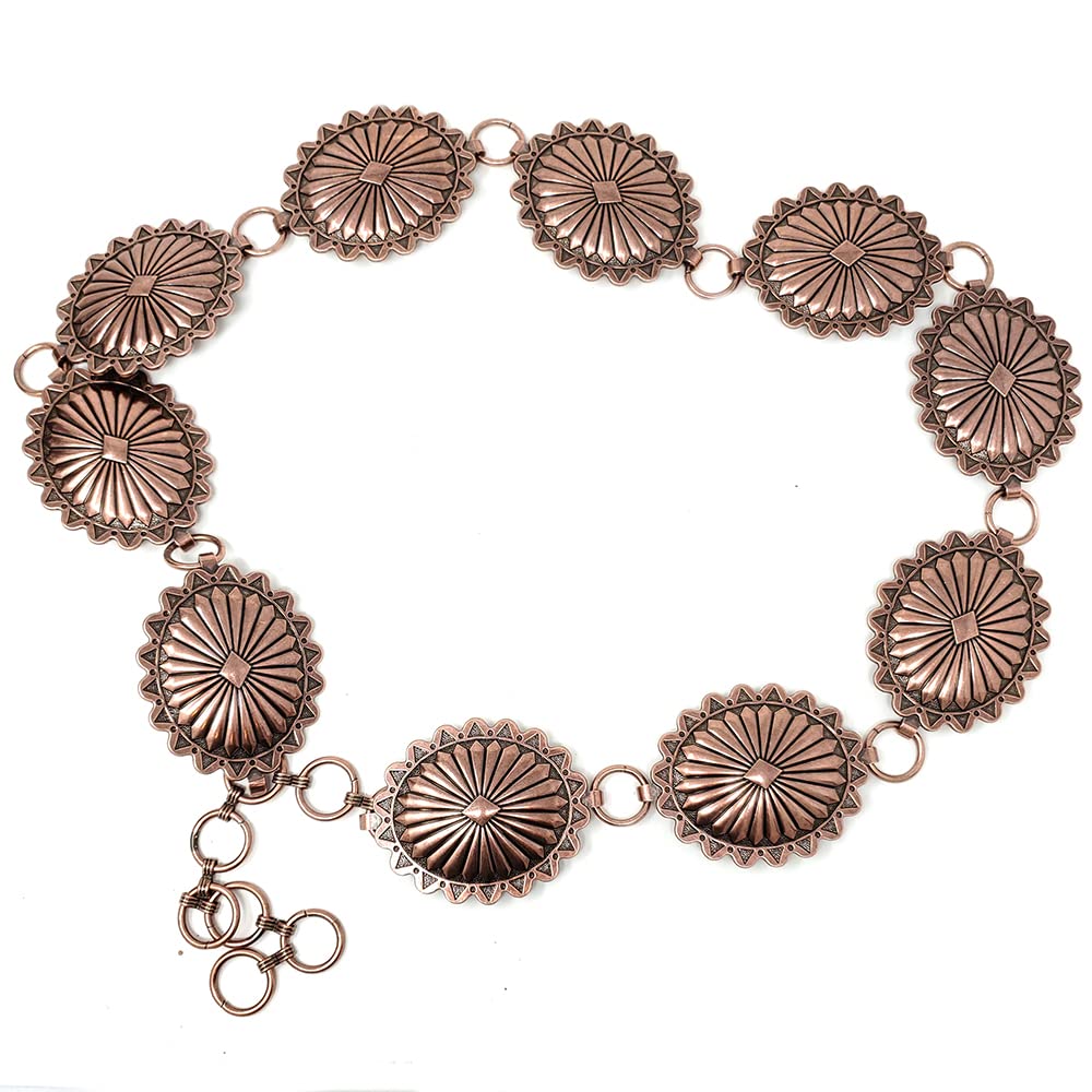 Emulily Western Concho Fashion Chain Belt Western Flower Concho