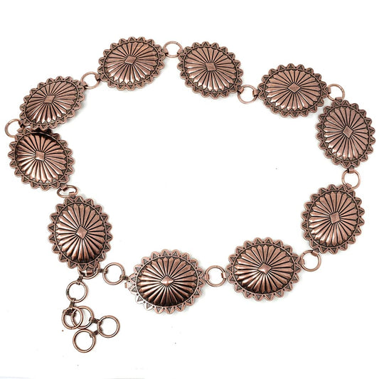 Emulily Western Concho Fashion Chain Belt Western Flower Concho