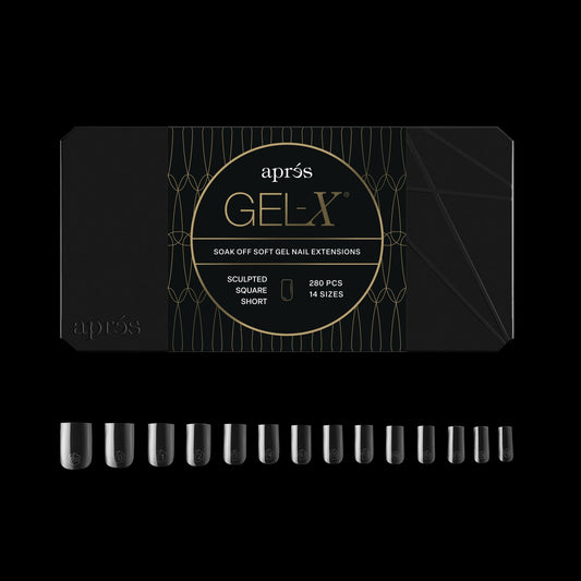 Aprés Gel-X® Square Box of Nail Tips | 280 Gel-X Tips, Soft Tips, 14 Sizes 00-9 | Half-sizes Included (Sculpted Square Short, 280 Count) Beauty & Personal Care APRÉS
