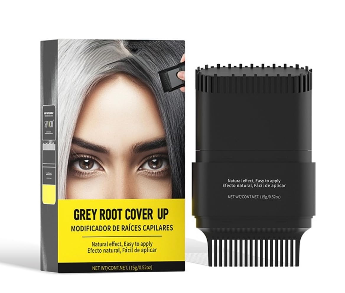 Hair Root Touch-Up Stick, Instant Grey Root Cover Up | Dual-Sided Ergonomic Comb Design For Natural Gray Coverage Conceals Hair Thinning Hair