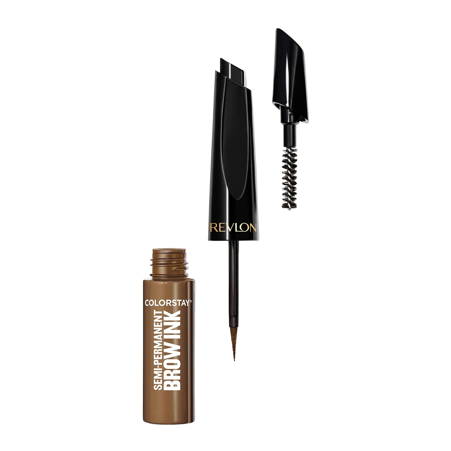 Revlon ColorStay 5-in-1 Semi-Permanent Brow Ink with Spoolie Brush, Waterproof, Transfer-Proof, Eyebrow Makeup, Easy to Remove, 352 Soft Brown Ink