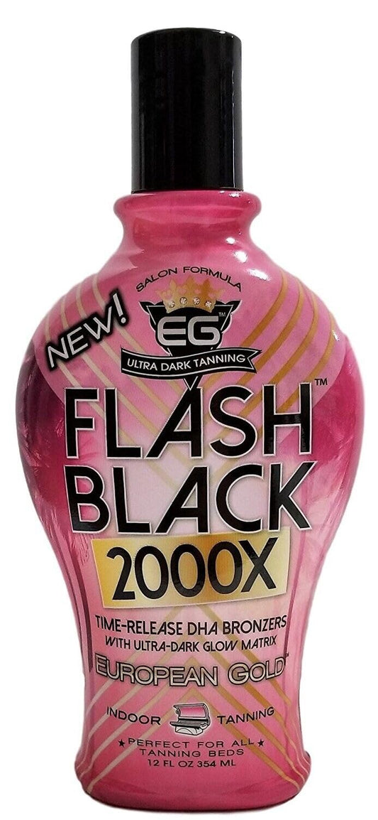 European Gold Flash Black 2000X Indoor Tanning Lotion with Advanced Time-Release DHA Bronzers, Skin Conditioning Complex, and Ultra-Dark Color Beauty & Personal Care European Gold