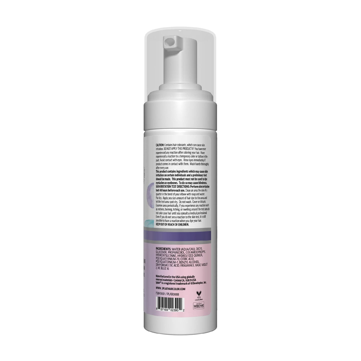 Splat Brilliant Toning Foam, Violet Frost, 5 oz., Hair Toner Lasts Up to 10 Washes, Weightless Conditioning Foam Increases Vibrancy and Shine, Vegan