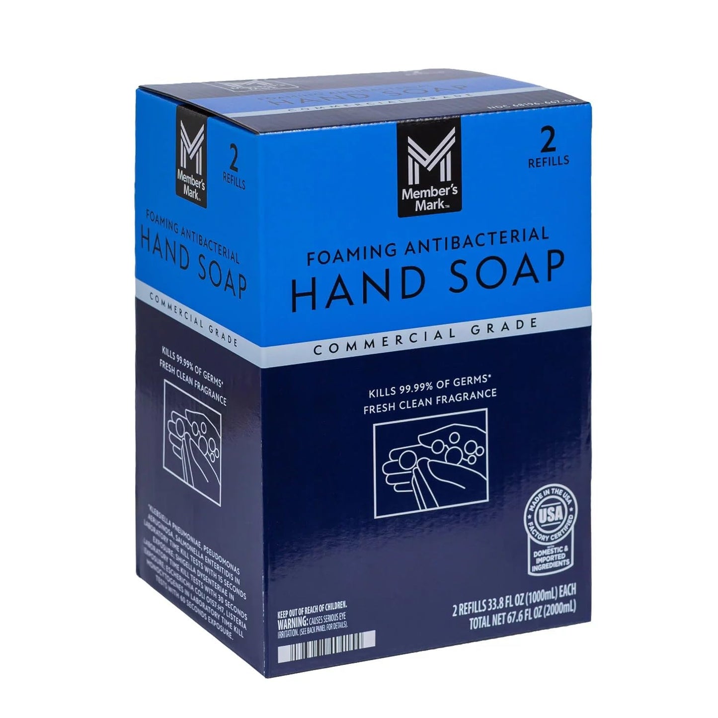 Proforce/Members Mark Commercial Foaming Antibacterial Hand Soap 2 pack Refills YuOuvB, 2Packs (67.6 FL oz)