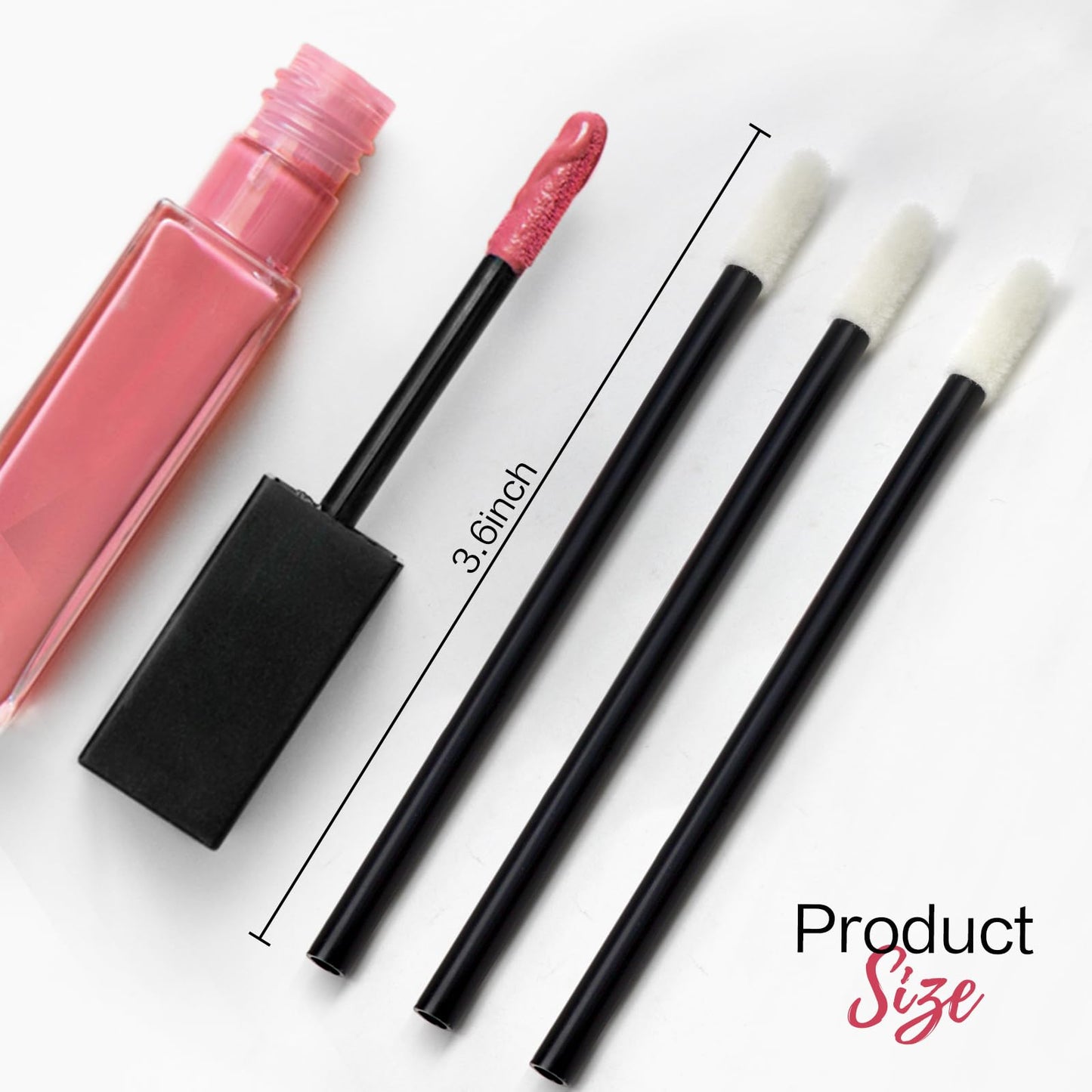 600pcs Disposable Lip Applicators, Lipstick Brushes & Lip Wands - Black & Pink 3.6 Inch Hygienic Makeup Applicators for Precision Application