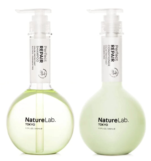 NatureLab.TOKYO Perfect Repair Shampoo & Conditioner Duo - Japanese Shampoo and Conditioner for Damaged, Color-Treated Hair - Penetrates Roots