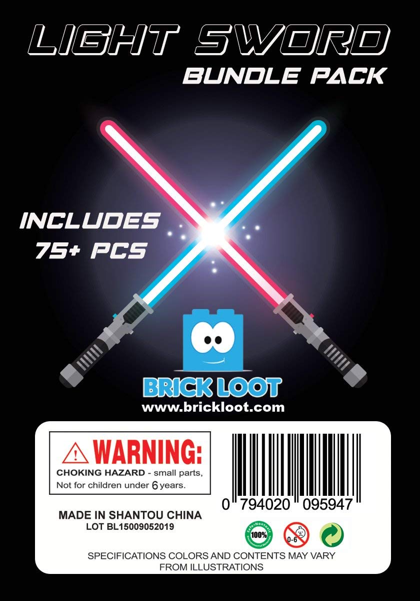 Brick Loot 75+ Mini Weapons Pack – Light Sabers, Blasters & Accessories for Lego Minifigures, Star Wars Compatible Toy Set Ages 6+