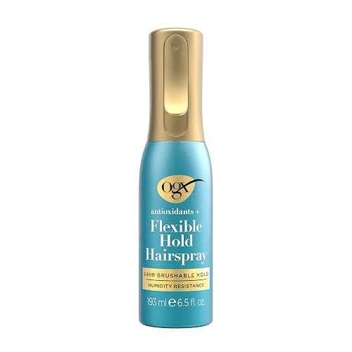 OGX Antioxidants + Flexible Hold Hairspray, Anti Humidity Hairspray for 24 Hour Hold & Protection for Your Style, Hair Spray in a Continuous Mist