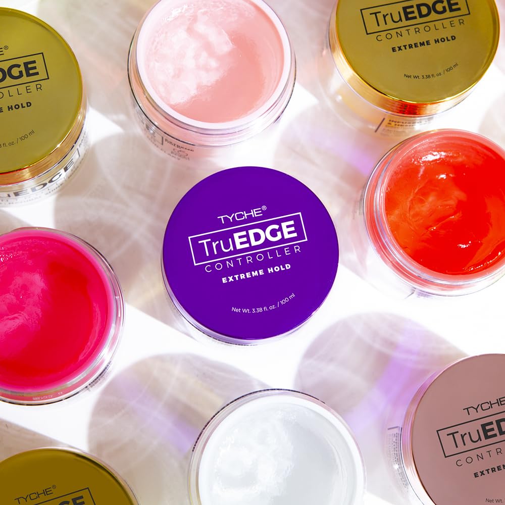 NICKA K NEW YORK Tyche TruEDGE Plus Controller - 100ml / 3.38 fl oz - Water-Based, Black Castor Oil & Hemp Seed Oil - Long-Lasting Hold, Non-Flaky