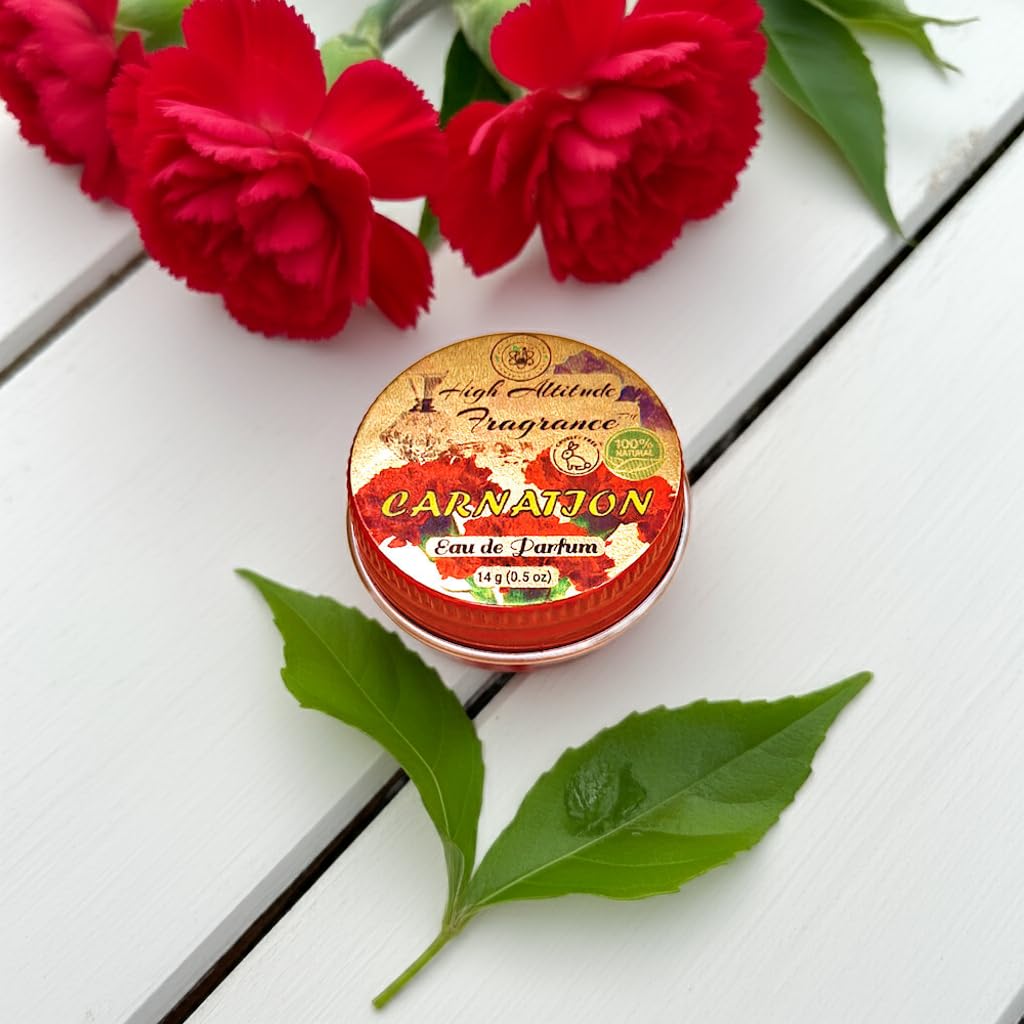 CARNATION Perfume - Eau de Parfum - Solid Balm - Natural Essential Oils Aromatherapy Fragrance (Dianthus Caryophyllus, Lily Fresh Green Floral Spicy