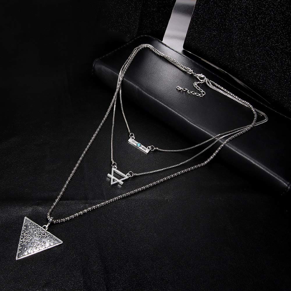 DoubleNine Ethnic Bohemian Silver Arrow Archer Pendant Retro Multistrand Necklace Hippy Vintage Jewelry for Women and Girls