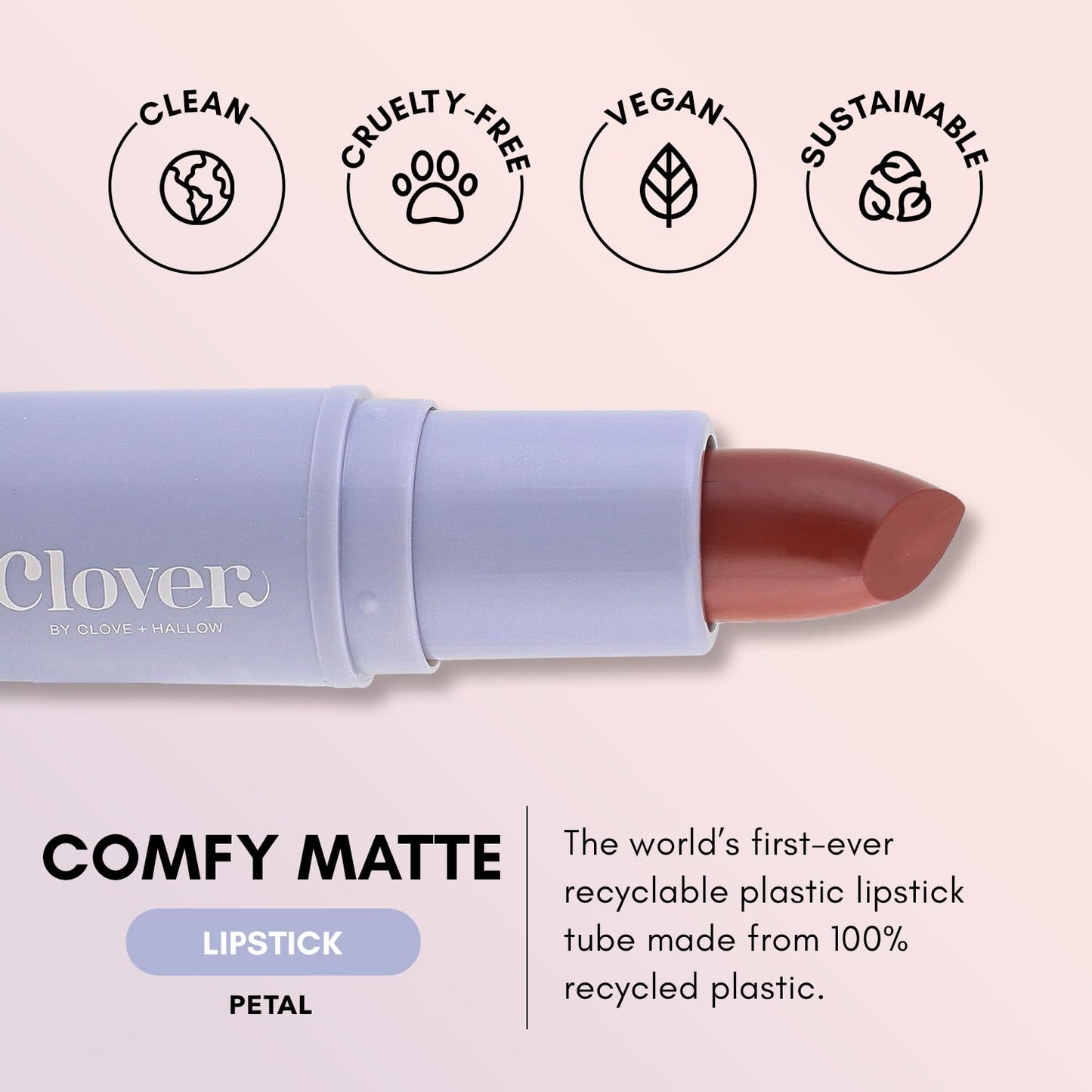 Clover Comfy Matte Lipstick | Non Drying Lipstick, Moisturizing And Lightweight, High Pigmented stick | Cruelty-Free & Vegan Lip Makeup | Shade -