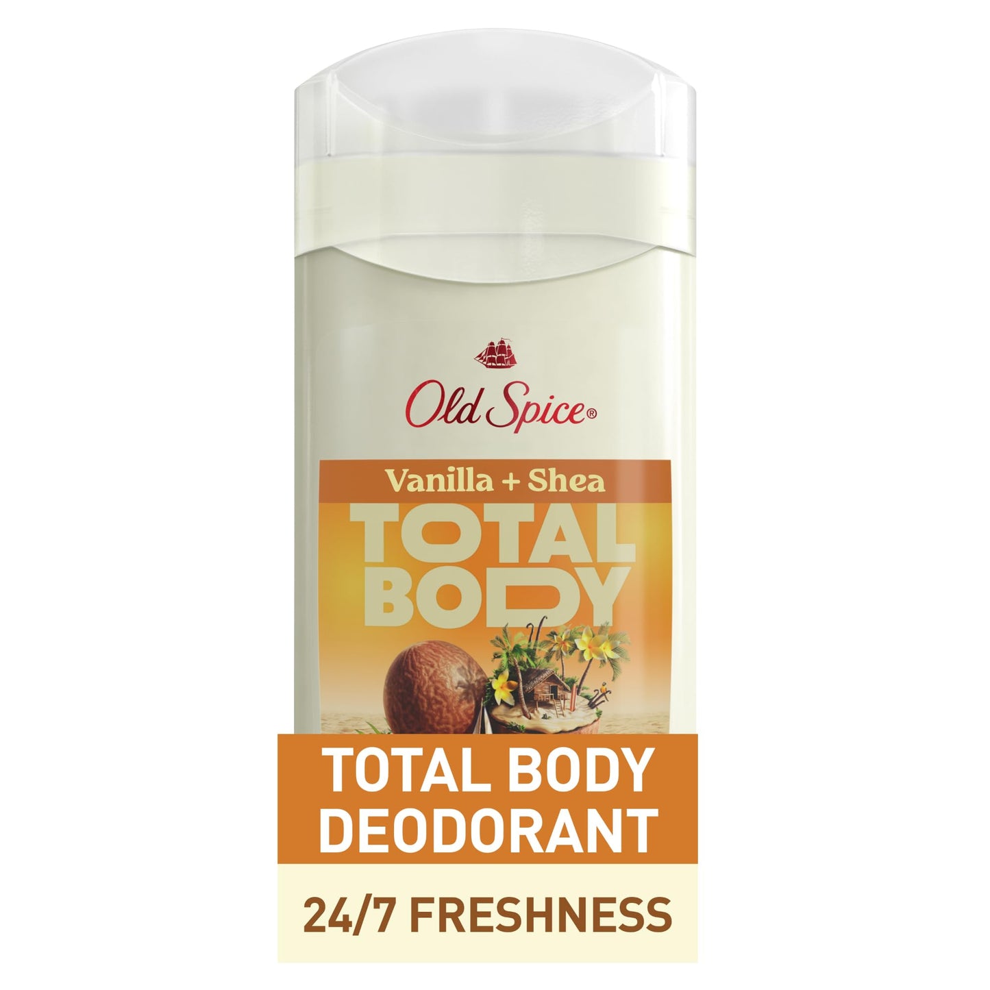 Old Spice Whole Body Deodorant Stick for Men, Aluminum Free, Vanilla + Shea Scent, 24/7 Odor Protection, 24/7 Lasting Freshness, Dermatologist Tested