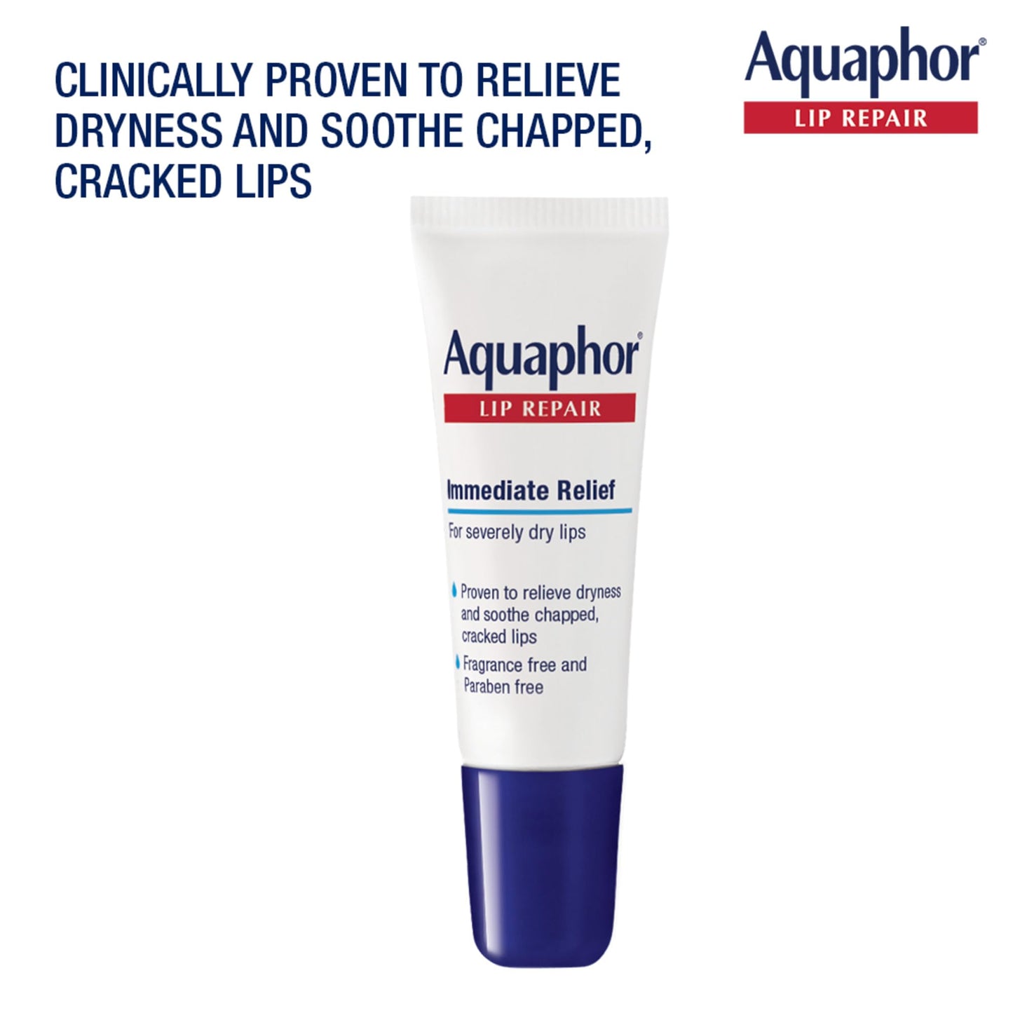 Aquaphor Lip Repair Ointment, Moisturizing Lip Balm Pack, Relieves Dryness, Holiday Gifts for Self Care, 0.35 Tube, Pack of 2