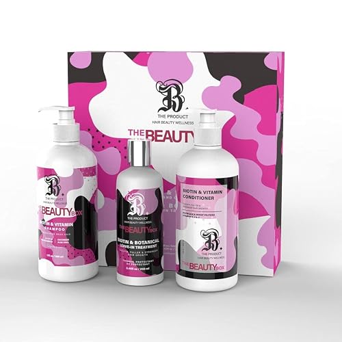Biotin For Hair Growth Shampoo, Conditioner & Leave In Serum Treatment Box Set, Anti Hair Loss System for Thinning Hair Aloe Vera, Cucumber B. The