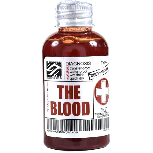 European Body Art Makeup Airbrush Face Body Painting Stencils, Transfusion Blood Line - The Blood 2oz.