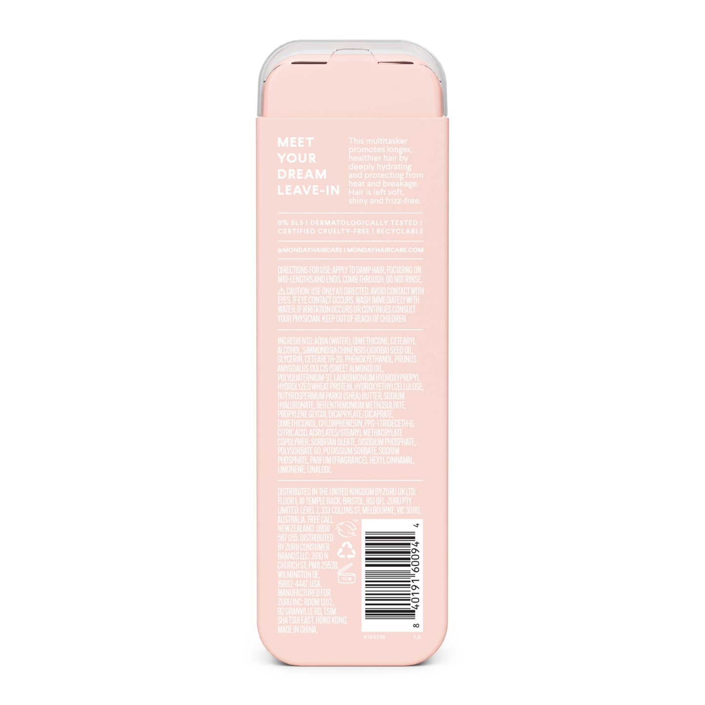 MONDAY HAIRCARE MOISTURE Leave in Conditioner with Hyaluronic Acid, Jojoba & Almond Oil, Shea Butter& Wheat Protein for Dry & Dull Hair 150mL Beauty and Personal Care MONDAY HAIRCARE