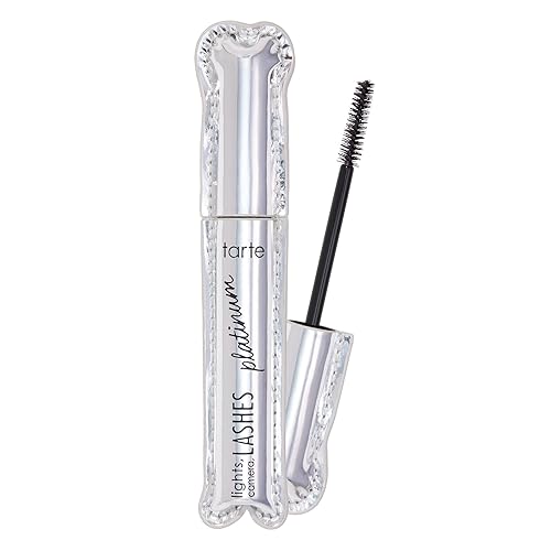 tarte lights, camera, lashes platinum volumizing mascara - Black Tinted Peptide Lash Serum mascara for Volume & Length, Smudge-Proof, Flake-Free
