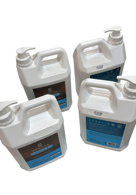 REHICOS Keratin Shampoo and Conditioner/Shampoo + Acondicionador con Keratina! (Set of 2 Gallons)
