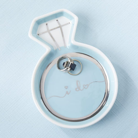 Kate Aspen Diamond Ring Trinket Dish - Jewelry Holder Ring Dish, Engagement Gifts for Couples, Bridal Shower Gifts, Bride to Be or Wedding Ring Dish…