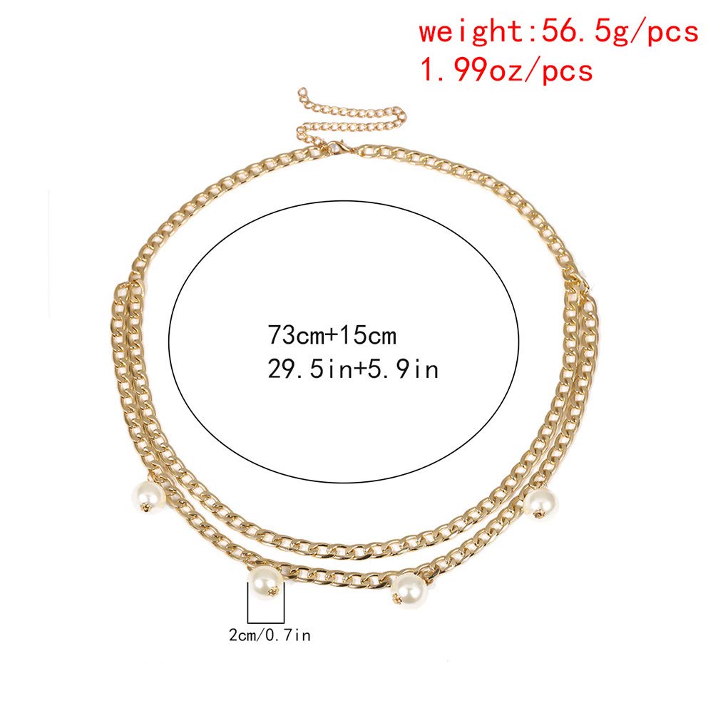 Xerling Big Pearl Waist Chain for Women Statement Belly Chain for Waist Jean Bohemian Jewelry Body Chain Charm Accessories