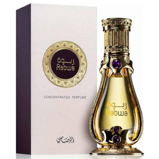 RASASI Rabwa for Men and Women Unisex 19ml(0.6 oz) | Concentrated Perfume Oil | Smooth Woody and Patchouli Notes Enhanced by Bergamot | Elegant Bottle