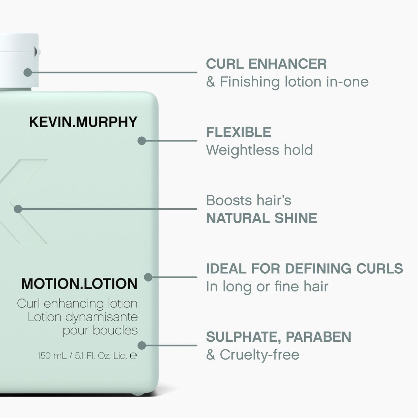 KEVIN.MURPHY MOTION.LOTION - Curl Enhancer Lotion - Hair Care for Long or Fine Hair - Curl Defining Lotion - Weightless with Anti-Frizz - 50 mL / 5.1