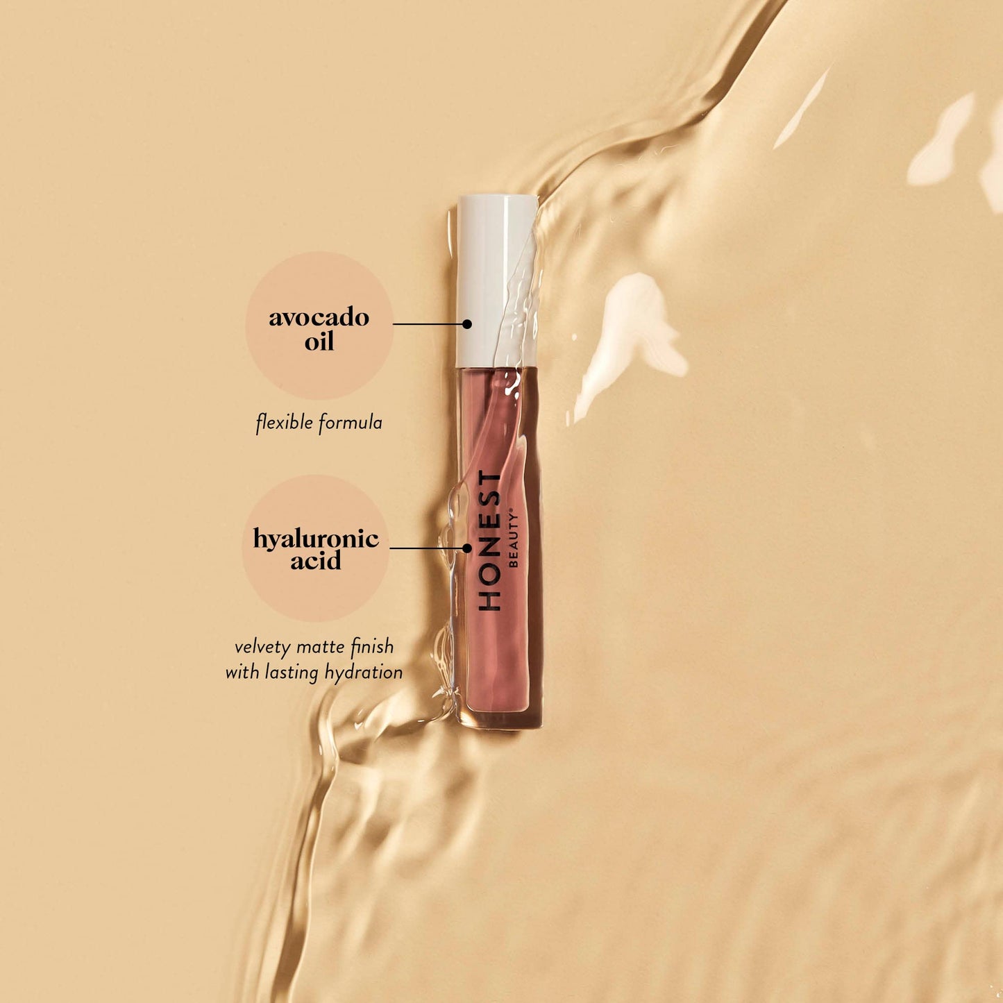 Honest Beauty Hydrating Liquid Lipstick with Hyaluronic Acid + Avocado Oil | EWG Verified, Vegan + Cruelty Free | Happiness, .12 fl oz