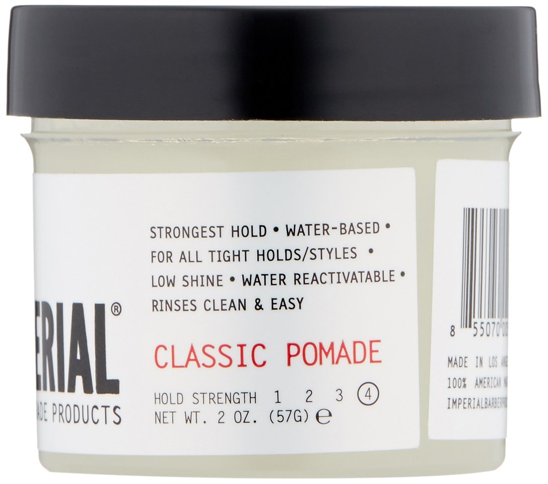Imperial Barber Grade Products | Classic Pomade, 2 oz | TSA Approved | Travel Sized | Strong Hold | Low Shine | Water-Based | Easy to Wash Out |