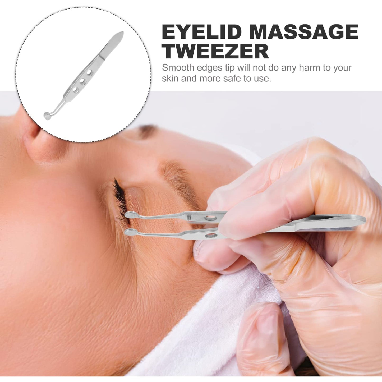 iplusmile Meibomian Gland Expressor Eyelid Massage Tweezers 4.13 Inch Stainless Steel Eye Gland Expression Tool for Dry Eye Relief and Eyelid Care Beauty and Personal Care iplusmile