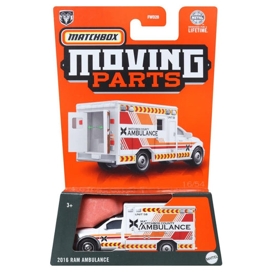 Matchbox Moving Parts 2016 Ram Ambulance, White