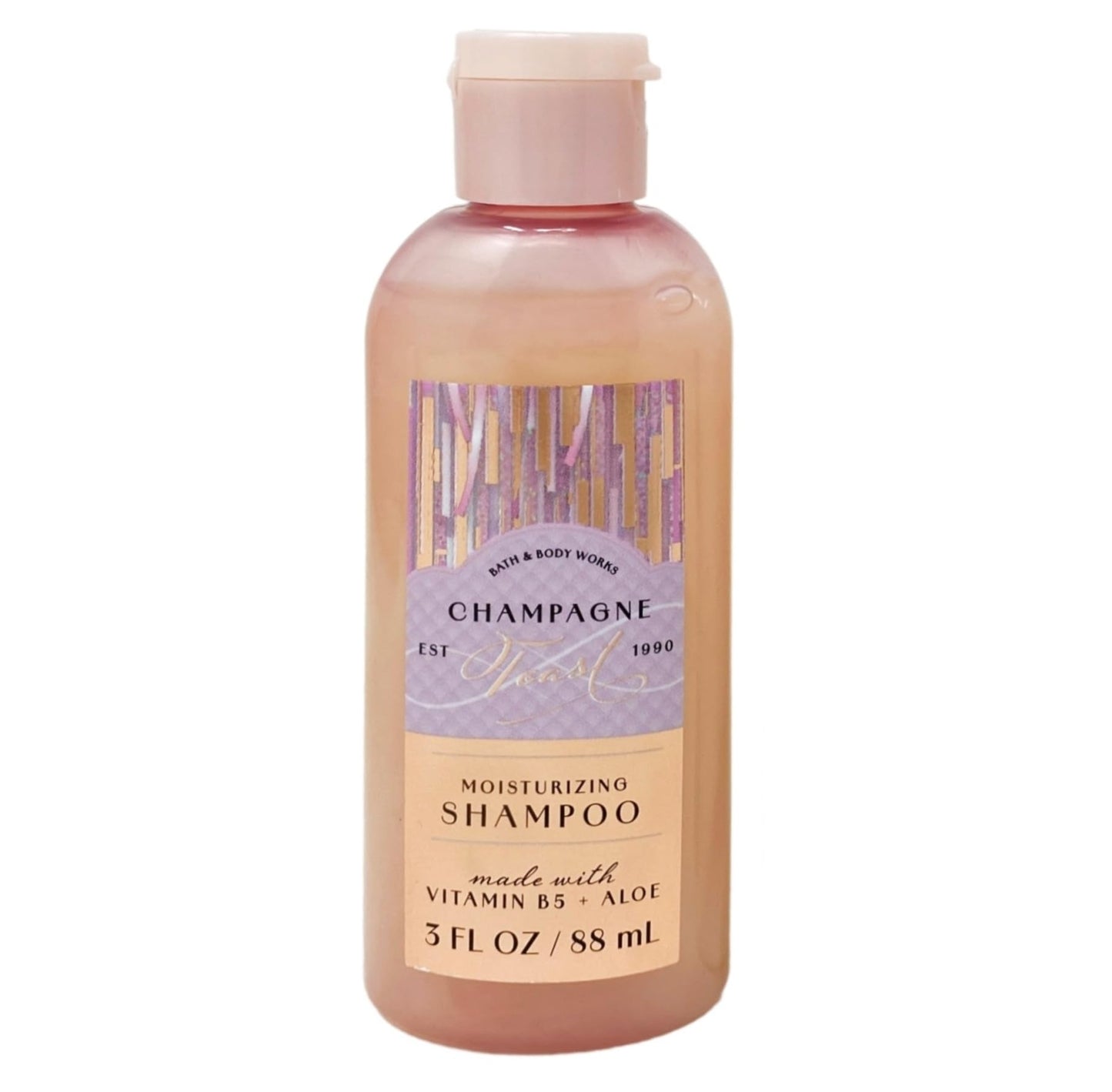 Bath & Body Works Champagne Toast 2 Pack Mini Moisturizing Shampoo Bundle with a Natural Oats Sample Soap - Travel Size