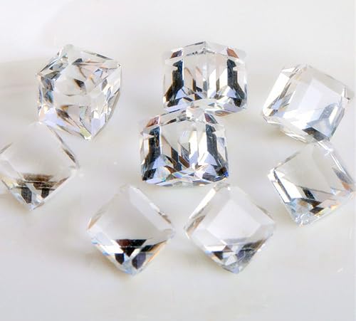 60PCS /lot 3D Cube Square Rhinestone Crystal Glass Nails Beads Decoration Manicure Nail Art (Clear) Beauty & Personal Care MEYA