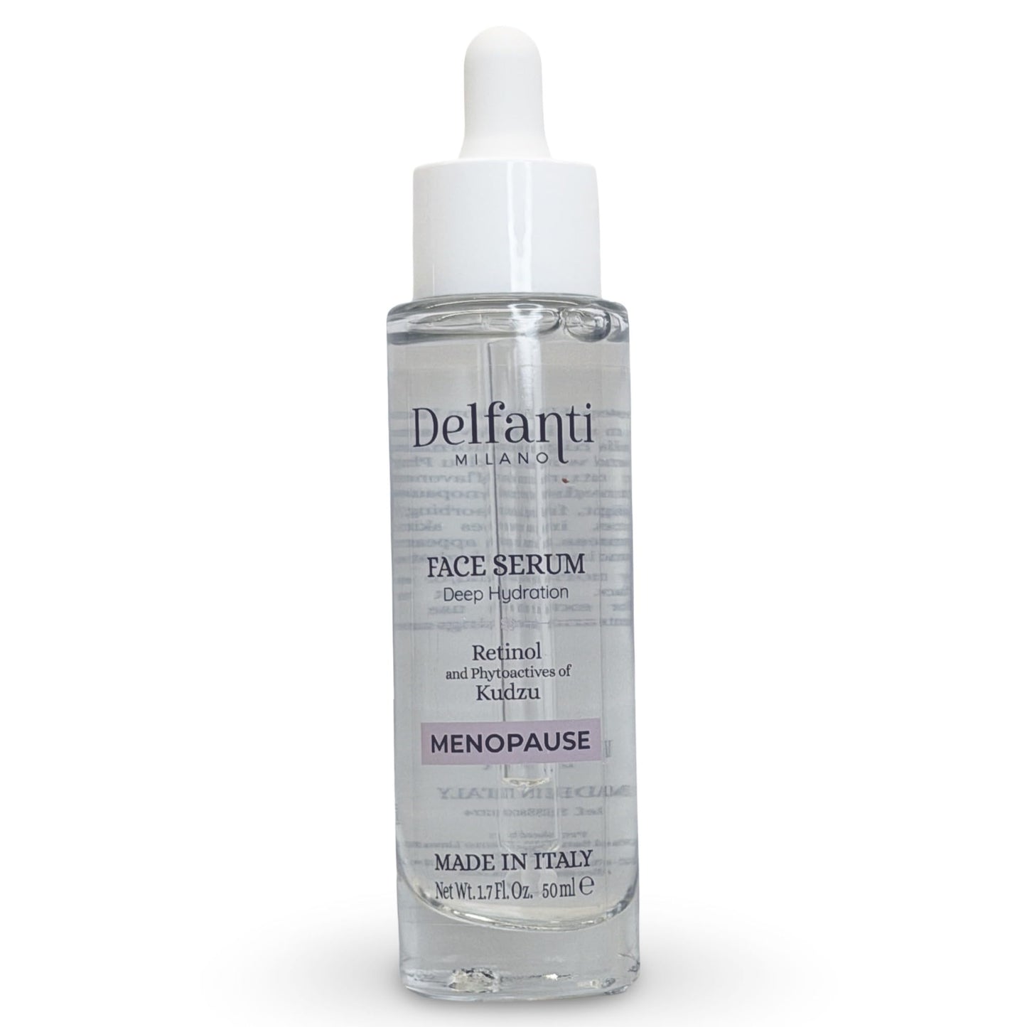 Delfanti Milano • MENOPAUSE • Face Serum • Deep Hydration • Retinol and Phytoactives of KudzuC • Made in Italy • 1.7 oz