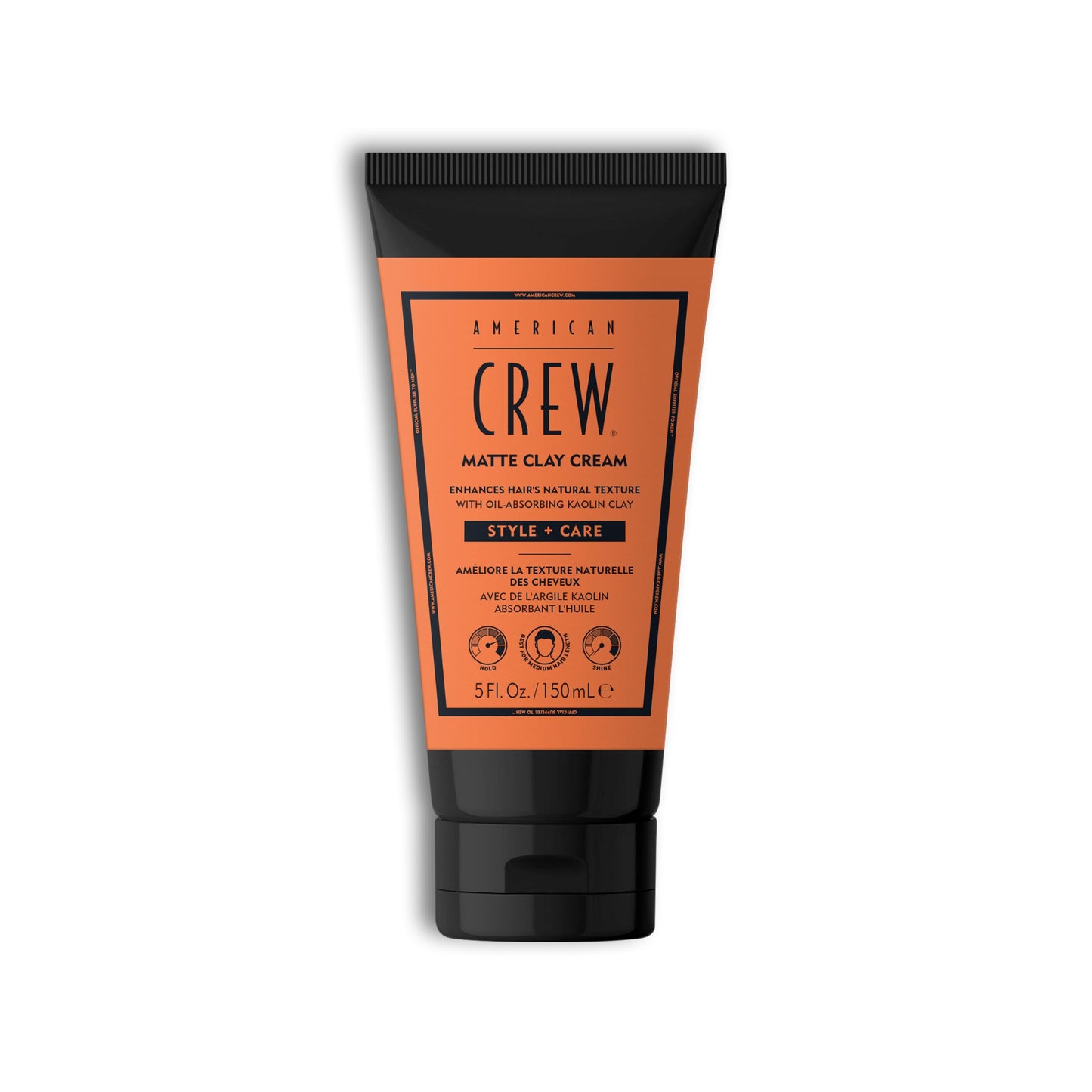 AMERICAN CREW Matte Clay Cream, Thickening & Defining Hair Clay with Kaolin Clay & Coconut Oil, Medium Hold Matte Finish for Fine & Straight Hair, 5