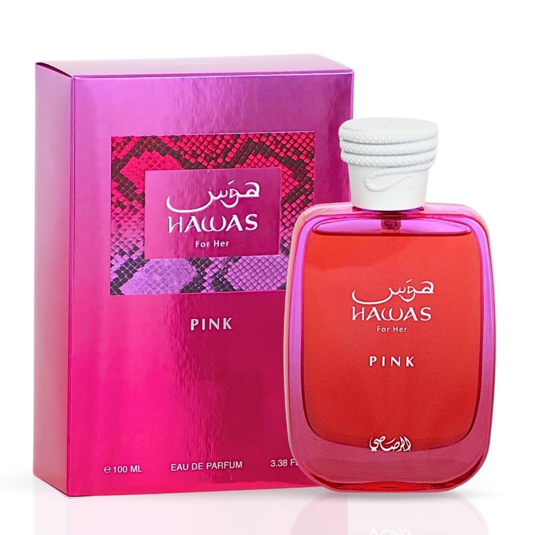 RASASI Hawas Pink For Her Eau de Parfum Spray 100ml (3.4 oz) - Floral Fruity Perfume for Women with Neroli, Vanilla, Cotton Candy & Marshmallow |