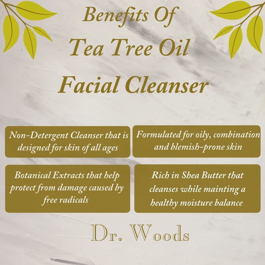 Dr. Woods Shea Vision Tea Tree Liquid Facial Cleanser with Organic Shea Butter, 8 Ounce (Pack of 2)