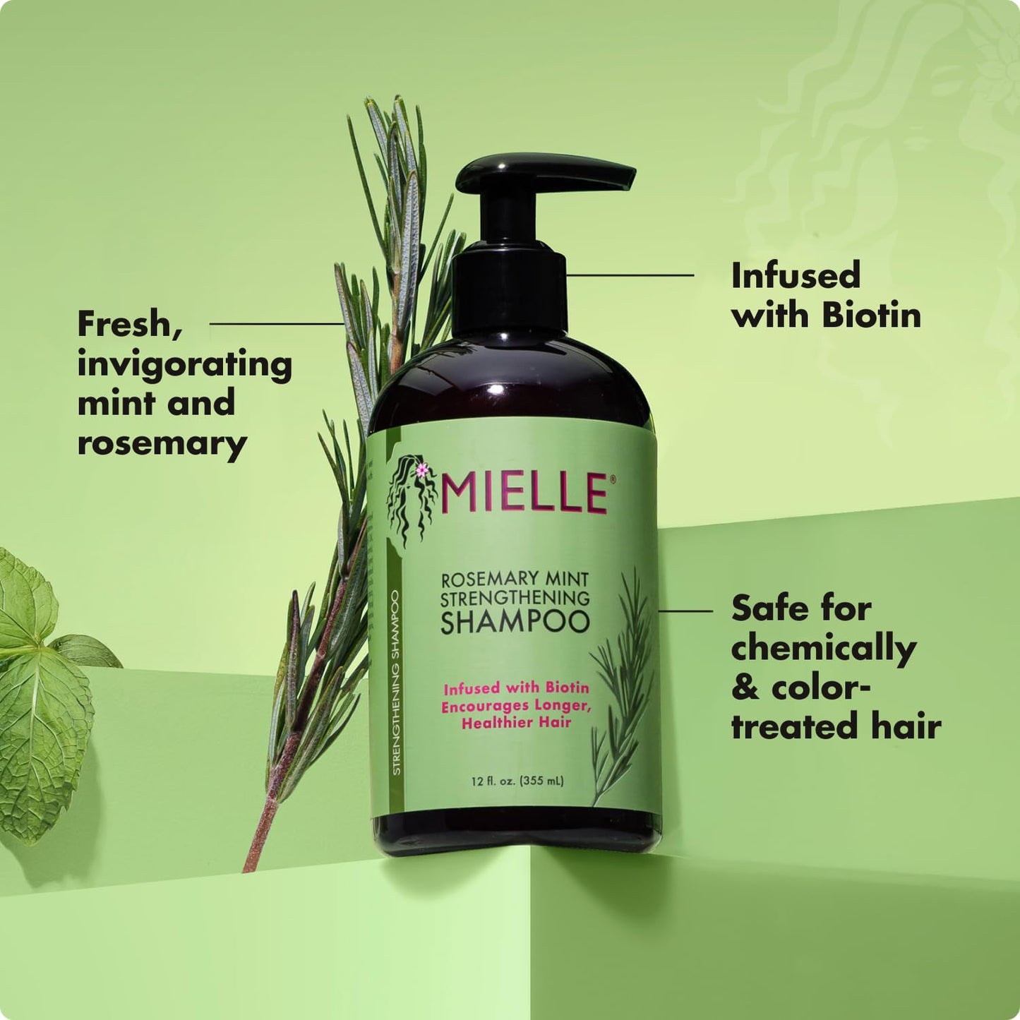Mielle Organics Rosemary Mint Hair Strengthening Biotin Shampoo - Moisturizing Hair Shampoo for Women and Men to Gently Cleanse, Repair & Protect Beauty and Personal Care Mielle Organics