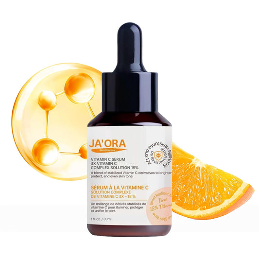 JA’ORA SkinEffective Vitamin C Serum 60ML, 15% Vit C with Niacinamide, Hyaluronic Acid & Vit E, Anti-Aging Brightening for Dark Spots, Wrinkles, Even