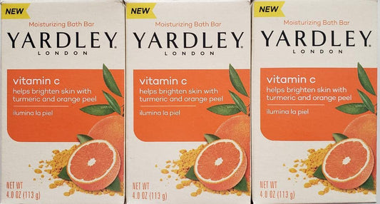 Yardley London Vitamin C Moisturizing Bath Bar With Tumeric and Orange Peel 4oz (Pack of 3) Beauty & Personal Care Generic