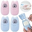 NANASO 4 Boxs(200 Sheets) Paper Soap,Mini Portable Travel Soap Paper Sheets,Disposable Soap Paper for Outdoor,Camping, Hiking,Hand Washing Bath