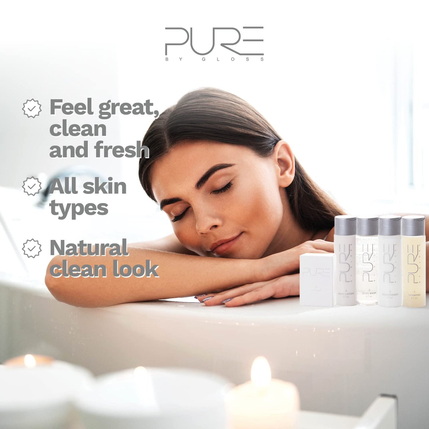 Pure By Gloss Body Lotion - Fresh Lemon Scent - for All Skin Types - Cruelty Free and Paraben Free - Luxurious Moisturizing, Softening & Smoothing