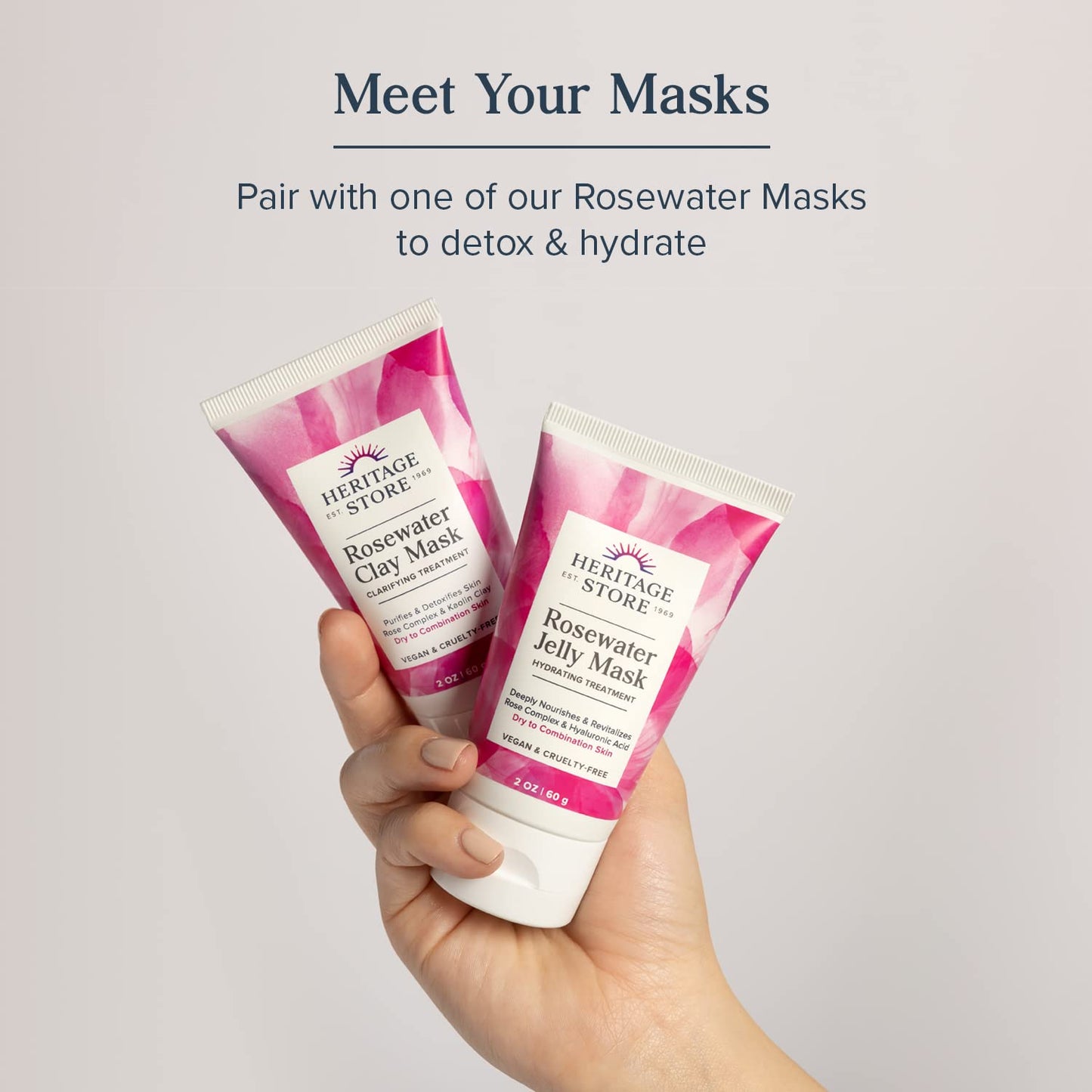 HERITAGE STORE Rosewater Facial Serum, 1% Hyaluronic Acid - Deep Hydration for Dry/Combination Skin Care - Minimizes Look of Fine Lines and Wrinkles
