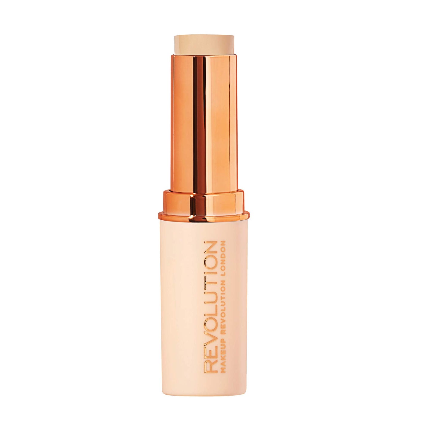 Makeup Revolution Fast Base Stick Foundation, Contour & Highlight, Flawless Skin & Matte Finish, F3 for Fair Skin Tones with Pink Undertone, Vegan