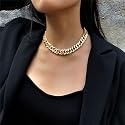RELOVET Chunky Necklace Choker Link Curb Chain Chic Gold for Women Fashion Gift for Her