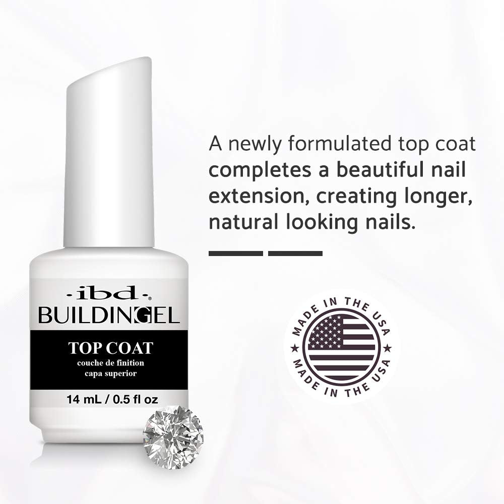IBD Building Gel, Hard Gel Nail Extension, Soak-Off UV/LED Finish, Nail Strengthener Polish, Top Coat 0.5 fl oz