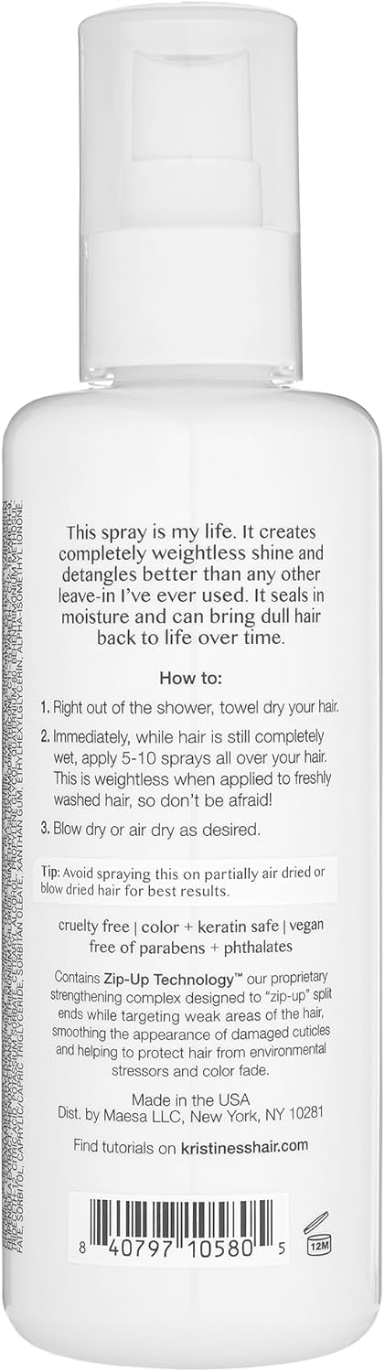 Kristin Ess Hair Hydrating Salon Leave In Conditioner Spray for Strength + Shine - Lightweight Anti Frizz Detangler for Women - Sulfate Free + Color Beauty and Personal Care Kristin Ess