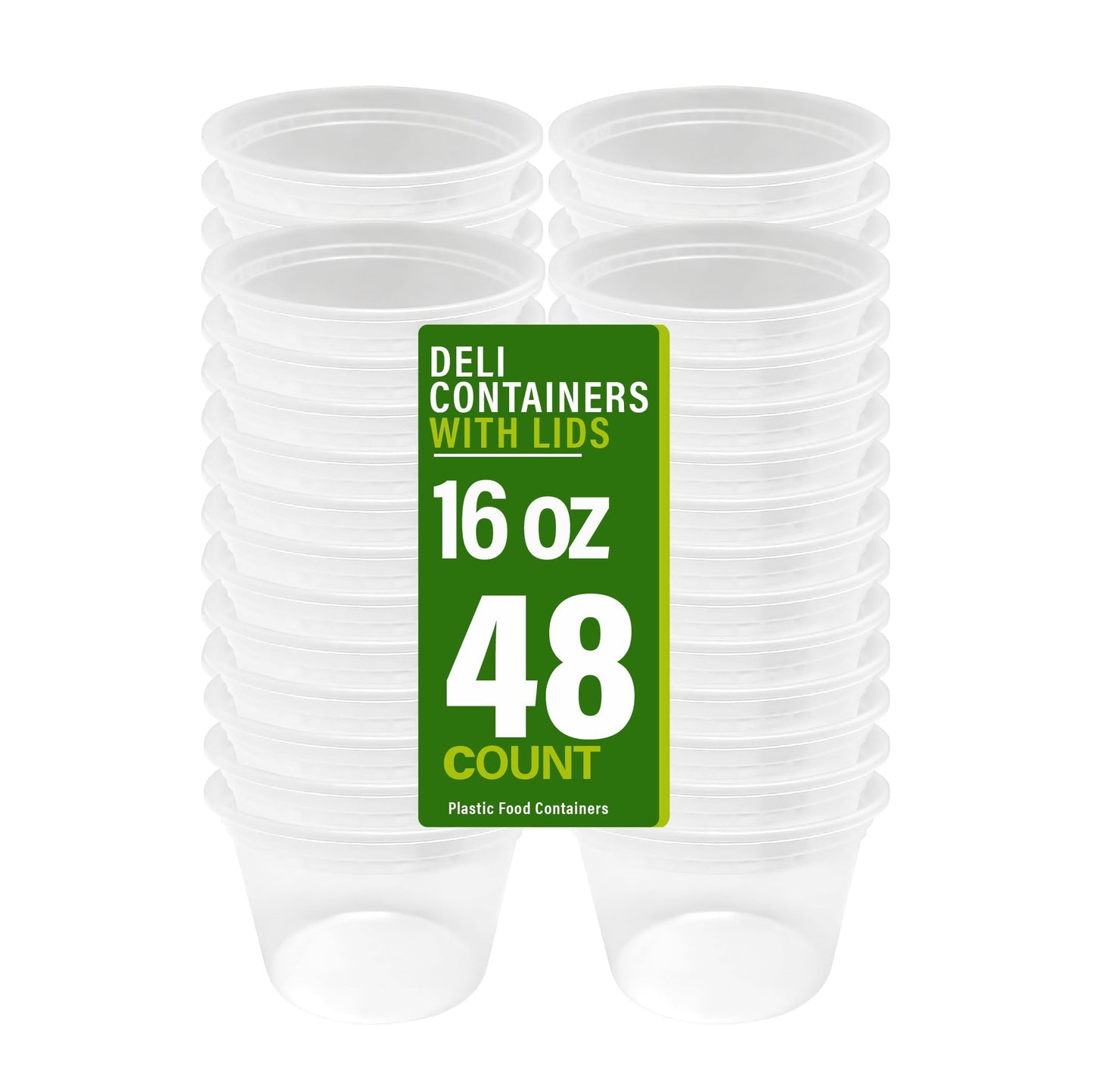 PARTY BARGAINS 64 oz Deli Containers with Lids - [14 Count] Half Gallon Round Clear Food Storage Containers, Microwavable, BPA-Free, Leakproof…