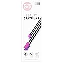 S&T INC. Makeup Spatula, Large and Mini Silicone Spatula Set for Cosmetics, Shampoo, Hair Care, and Skin Care Products, 4 Piece Set, Pink/Purple