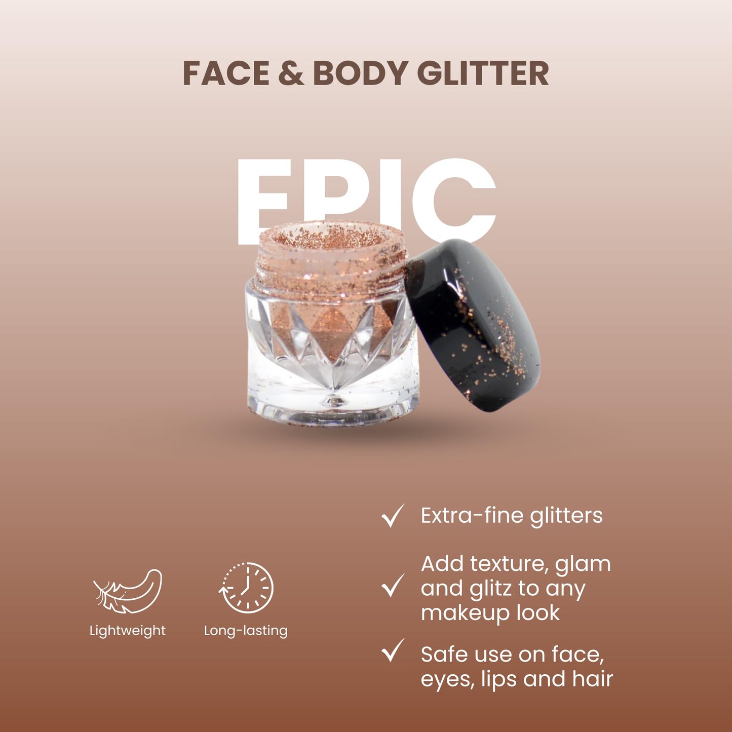 Poise Makeup Body and Facial Glitter | Extra-fine Cosmetic-Grade Glitters to Add Texture, Glam and Glitz, Safe for Face Eyes Lips and Hair